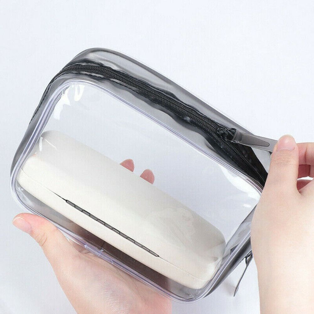 Bolsa de viaje de PVC portátil, bolsa de maquillaje transparente de gran capacidad, bolsa de almacenamiento de cosméticos, viaje