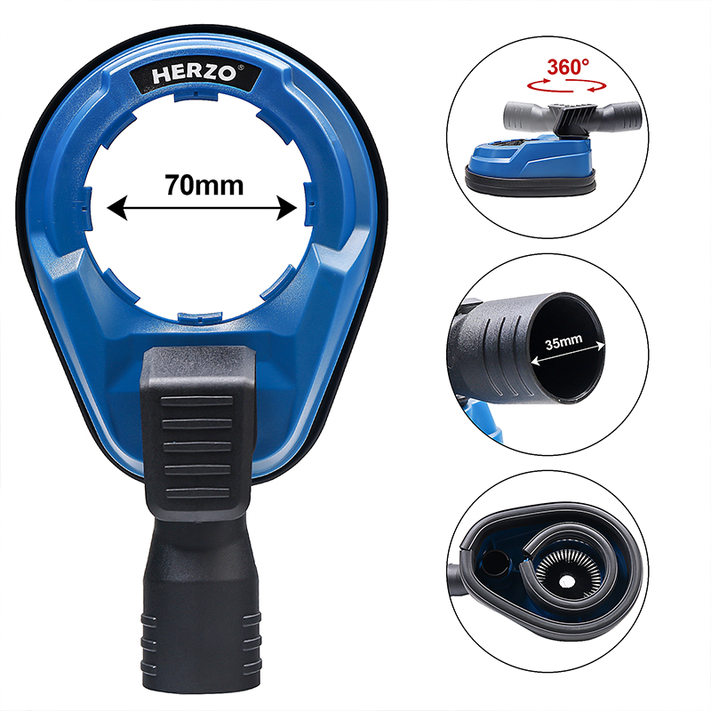 HERZO 70MM ค้อน เจาะ เครื่องดูดฝุ่น เครื่องมือไร้ฝุ่นสําหรับอุปกรณ์เจาะเจาะ