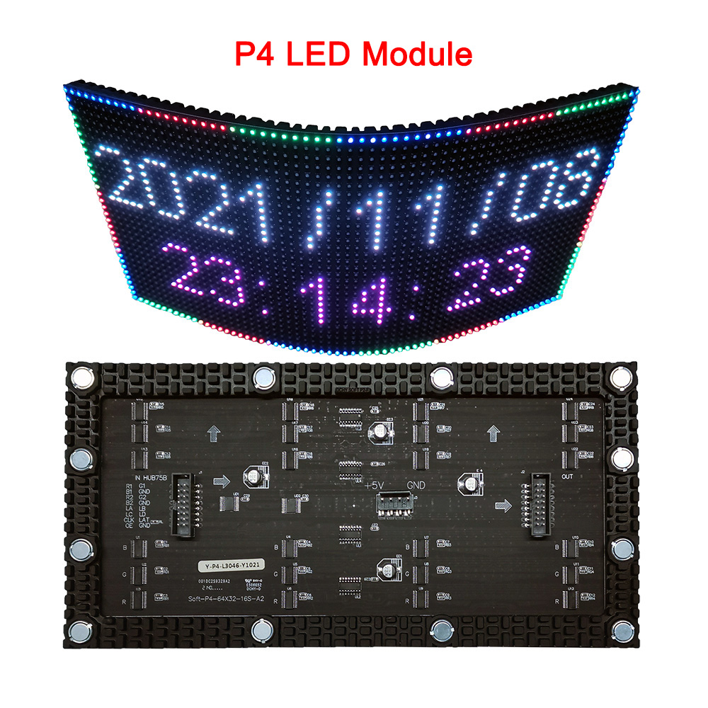 NON-PWM-Chipsatz P1.875/P2/P4 LED-Softmodul 240 x 120 mm/256 x 128 mm, flexibles LED-Panel. Vollfarbiges gebogenes LED-Display für den Innenbereich