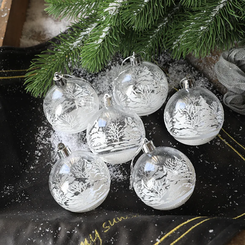 6 Chiếc 6Cm Trong Suốt Tuyết Giáng Sinh Bóng Mặt Dây Chuyền Cho Cây Trang Trí Giáng Sinh Trong Suốt Baubles Treo Đồ Trang Trí Quà Giáng Navidad