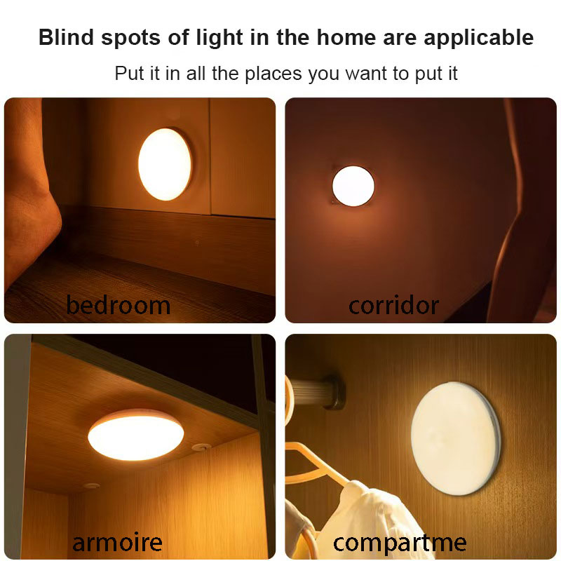 4 Pack Human Body Sensing LED Night Light USB Rechargeable Motion Sensor LED Night Light Wall Decor Bedroom Night Light Kitchen