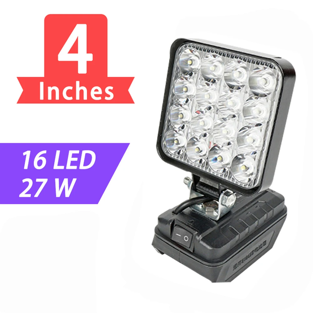 휴대용 무선 LED 조명 스포트라이트, 야외 작업, 낚시, 휴대용 비상 도구, 20V 마키타 배터리에 적합, 3 인치, 4 인치, 5 인치, 8 인치