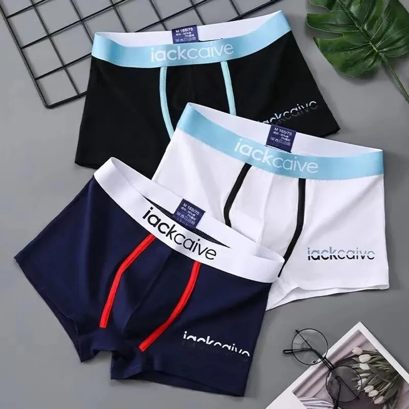 3 pezzi mutandine maschili in cotone intimo da uomo boxer uomo traspirante boxer stampato mutande pantaloncini comodi intimo uomo M-3XL