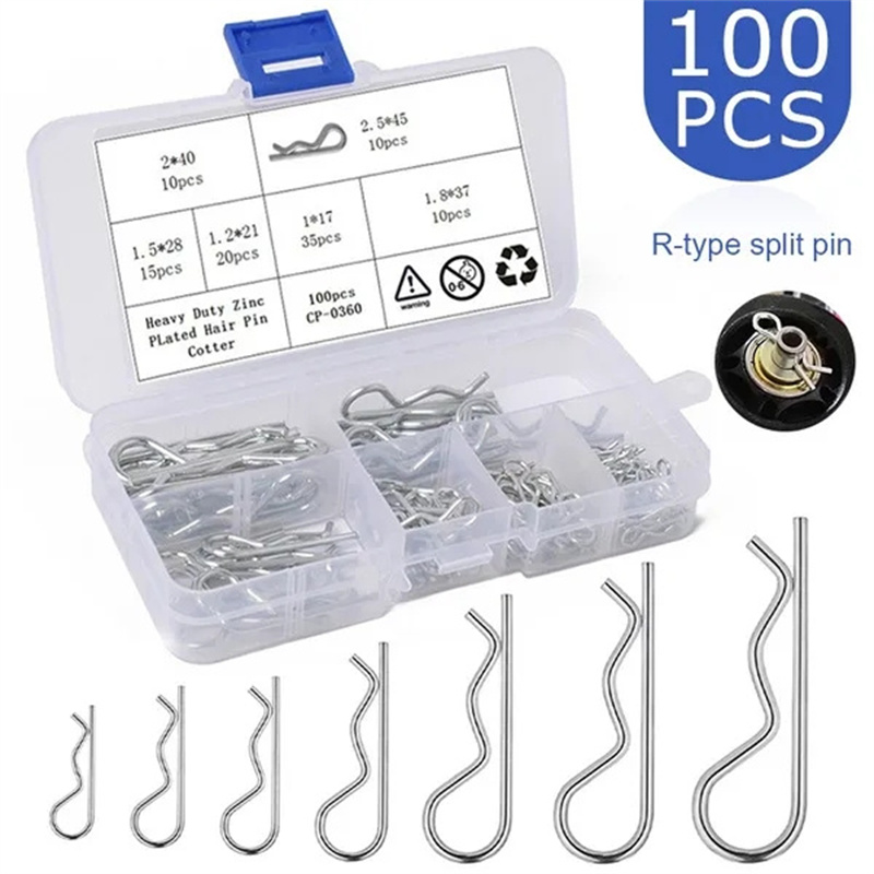 Chân Cắm Kim Loại R-Loại Bộ Carter Chân Sóng Chốt Bu Lông Khóa Chốt Chia Pin Máy Kéo Kẹp Cơ Khí Nấc Pin Carbon thép Không Gỉ R Loại Pin