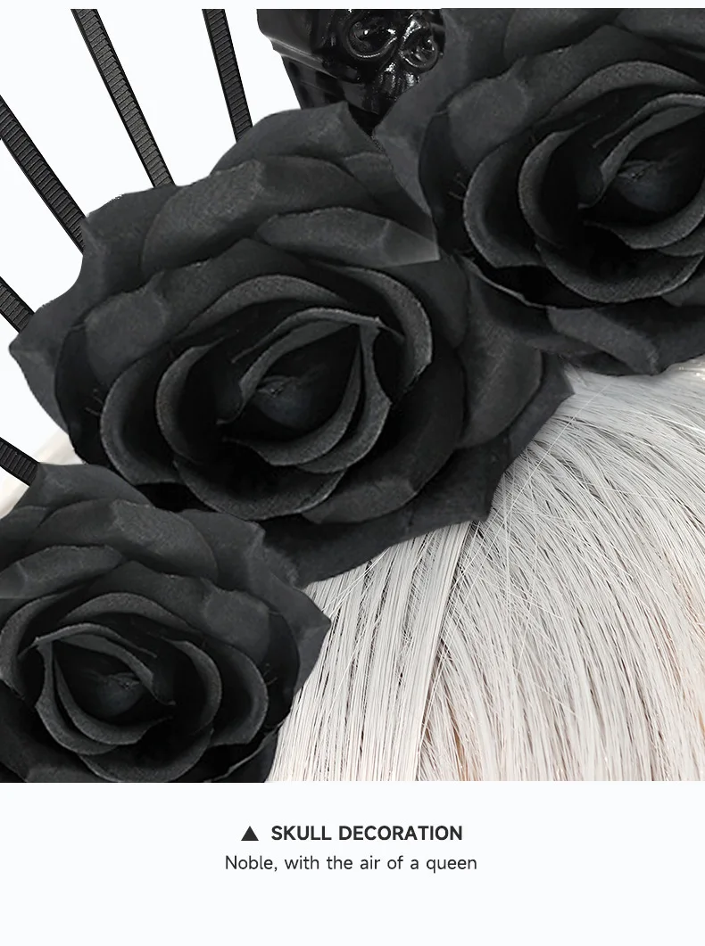 Newly Launched Skull Rhinestone Zipped Headband for Gothic Queen Cosplay Performance in Party Multi