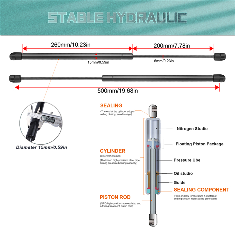 2 ピース/セットリアウィンドウガラスリフトガススプリングショックアブソーバーフードリフトサポートガスストラットシボレー GMC ユーコン 2007-2014