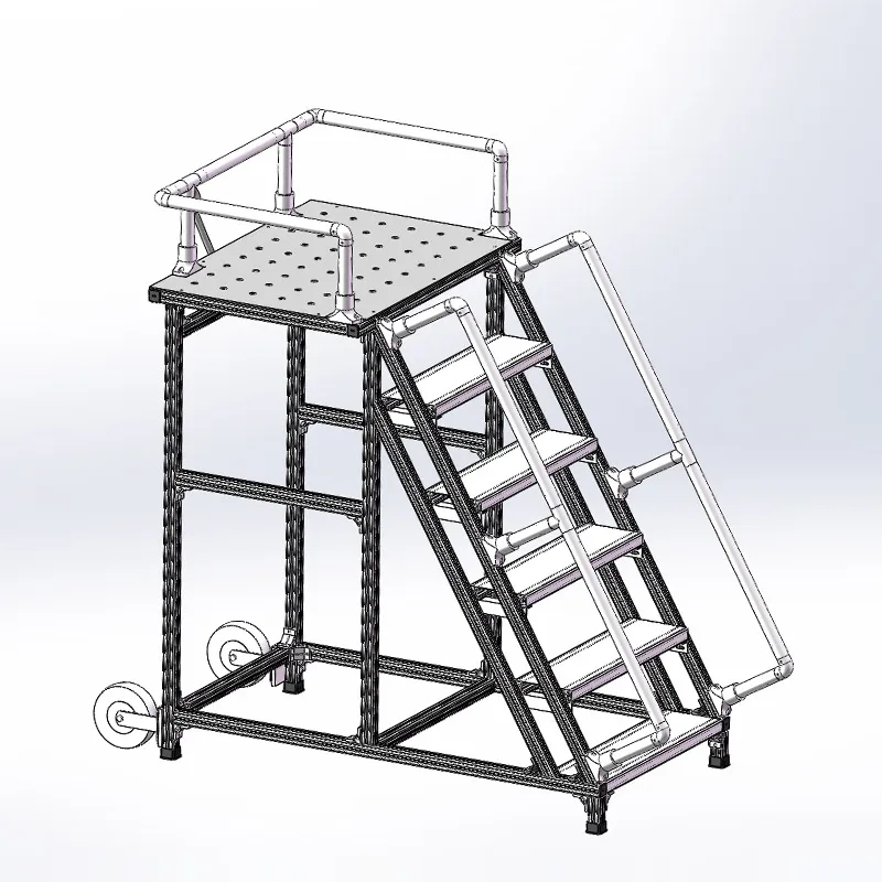 Scale in alluminio di sicurezza industriale Passerelle Piattaforme a gradini Scale pieghevoli con piedini per accessori Livellatore per gambe