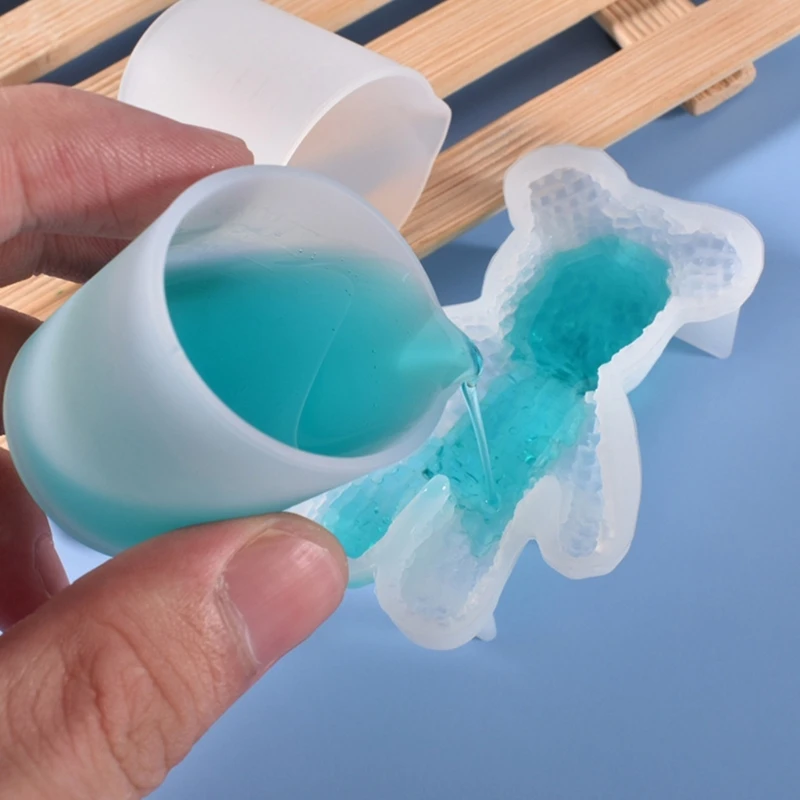 Tazas medidoras silicona, herramienta fabricación joyas, resina epoxi, 2 uds.