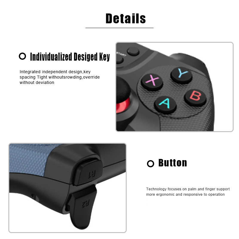 Gamepad sem fio controle de jogos almofada de videogame controlador bluetooth para celular android pc tv box joystick gamer celular
