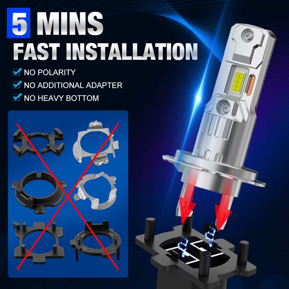 22000LM H7 bombilla LED para faros Mini Canbus H7 16 Uds 3570 Chips CSP para faros de coche con tubo de cobre lámparas de diodo automático 6500K 12V