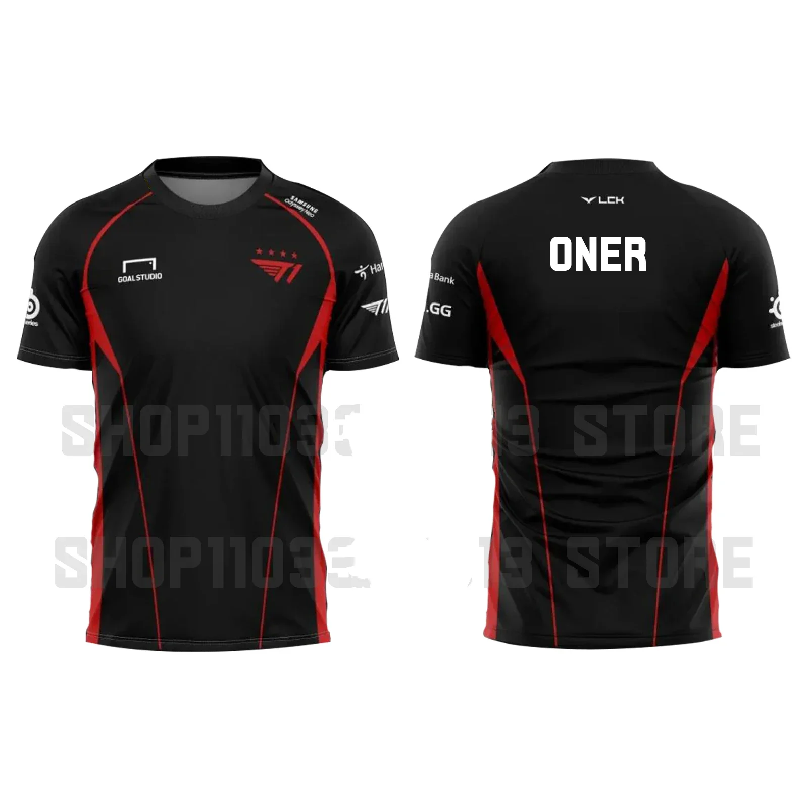 スポーツチャンピオンチームユニフォーム通気性Tシャツfaker t1チーム、3Dプリント、2024