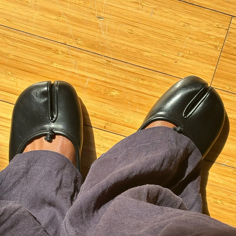 IPPEUM Туфли Tabis, черные балетки на плоской подошве, женские туфли Мэри Джейн с разрезом, большие размеры 44, модельные лоферы, балетки Zapato Mujer