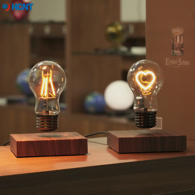 HCNT Magnetic Levitating Floating Wireless LED Light Bulb Desk Lamp for Unique Gifts Room Night Light Home Office Decor Tech Toy