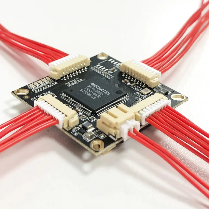 10/100/1000M 4 puertos gigabit POE 12V 15,4 W conmutador Ethernet pcba para módulo integrado integrado DC IN12V 60W salida POE 12V1A 15,4 W