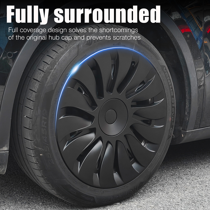 4 Buah Tutup Hub 19 Inci untuk Tesla Model Y Tutup Roda Pengganti Performa Dop Mobil Penutup Pelek Penuh Aksesori 2018-2024