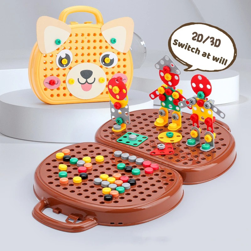 Assemblaggio educativo Cassetta degli attrezzi Giocattolo Cacciavite elettrico Avvitamento Riparazione 4-6 anni Montessori Bambini Riparazione Cassetta degli attrezzi Giocattoli