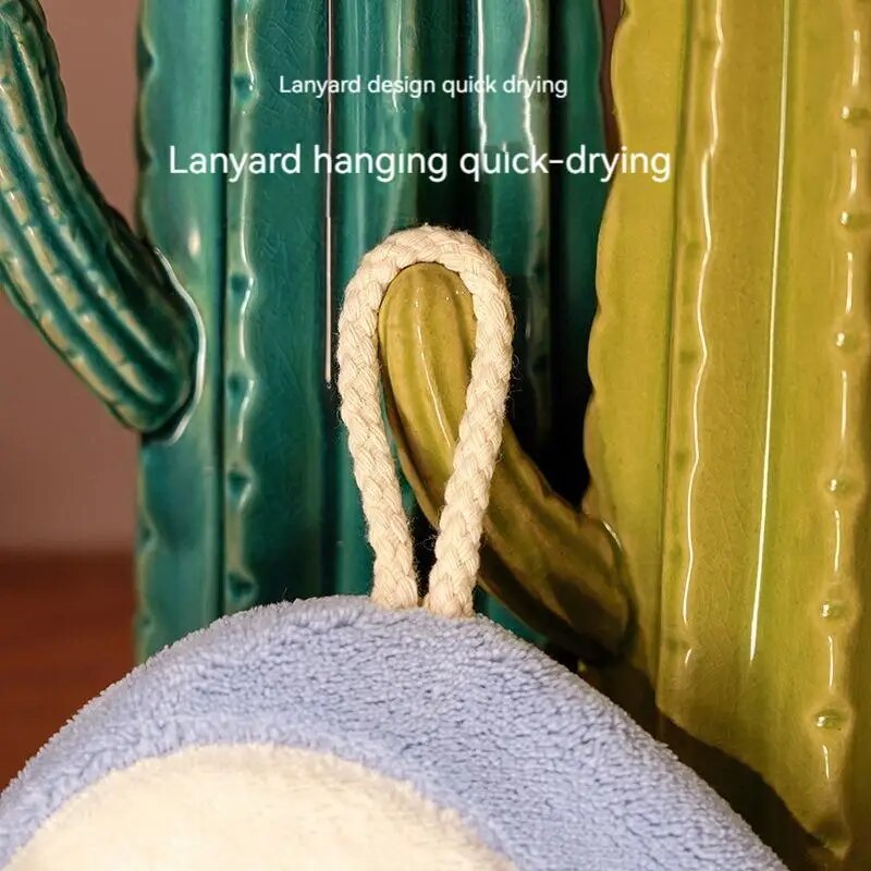 Toalla de mano absorbente para el hogar, paño de limpieza con dibujos de animales, tiburón, Coral, cocina, miedo