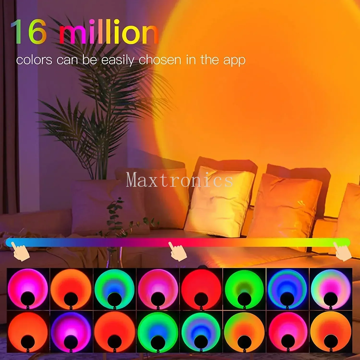 LED-Sonnenuntergangslampe TUYA Bluetooth / WIFI App-Steuerung Bunte wechselnde Musiksynchronisierung für Broadcast Schlafzimmer Home Decor Regenbogenlicht