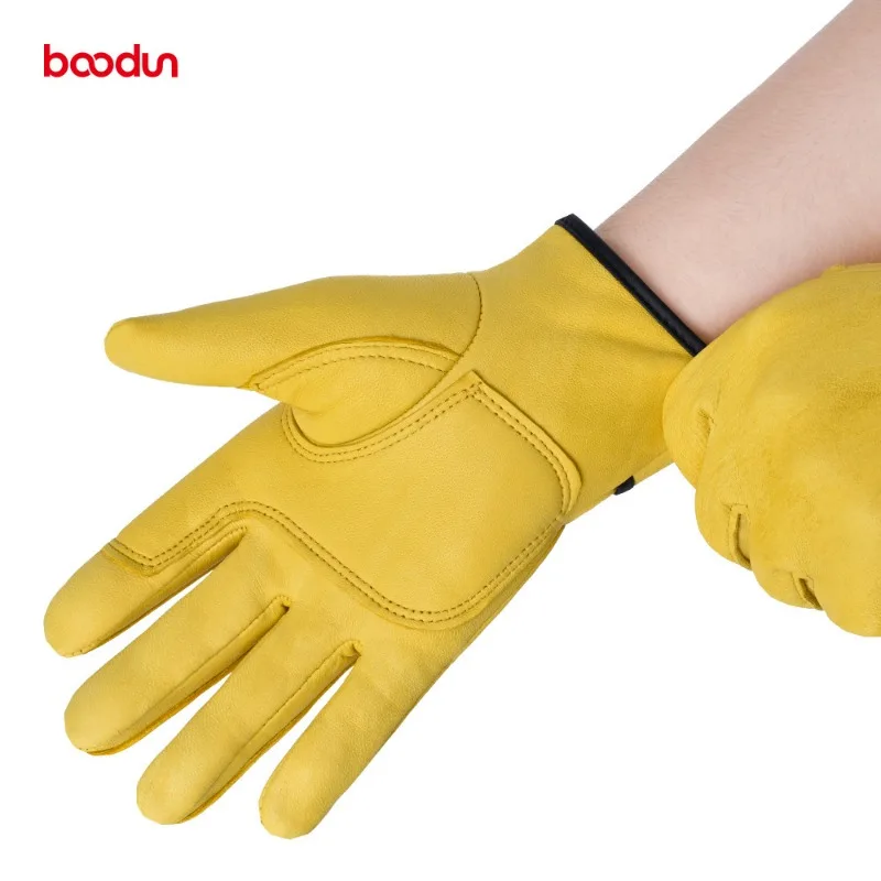 Work Gloves Cowhide Leather Workers Work Welding Safety Protection Garden Sports Motorcycle Driver Wear-resistant Gloves