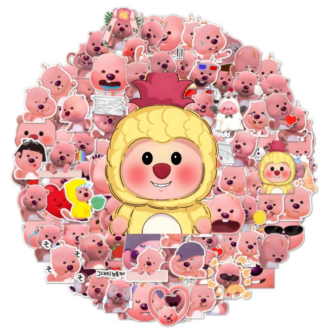 สติกเกอร์การ์ตูนอนิเมะลูปี้น่ารัก 100 ชิ้น สติกเกอร์ตกแต่งไดอารี่ สเก็ตบอร์ด แล็ปท็อป มอเตอร์ไซค์ กันน้ำ ของเล่นเด็ก สติกเกอร์ DIY สุดเท่