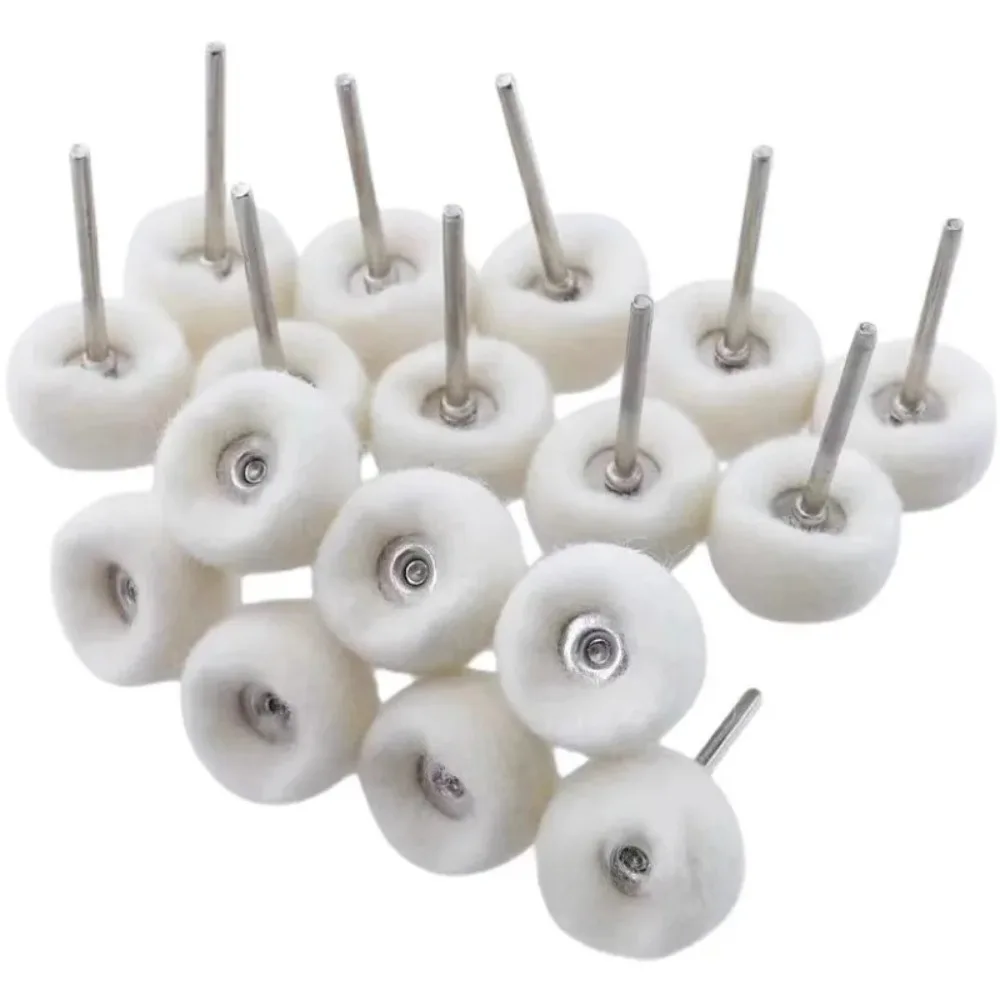 Ruota lucidante per lucidatura in cotone fine montata su gambo da 10 pezzi da 3 mm per kit di lucidatura o mini trapano