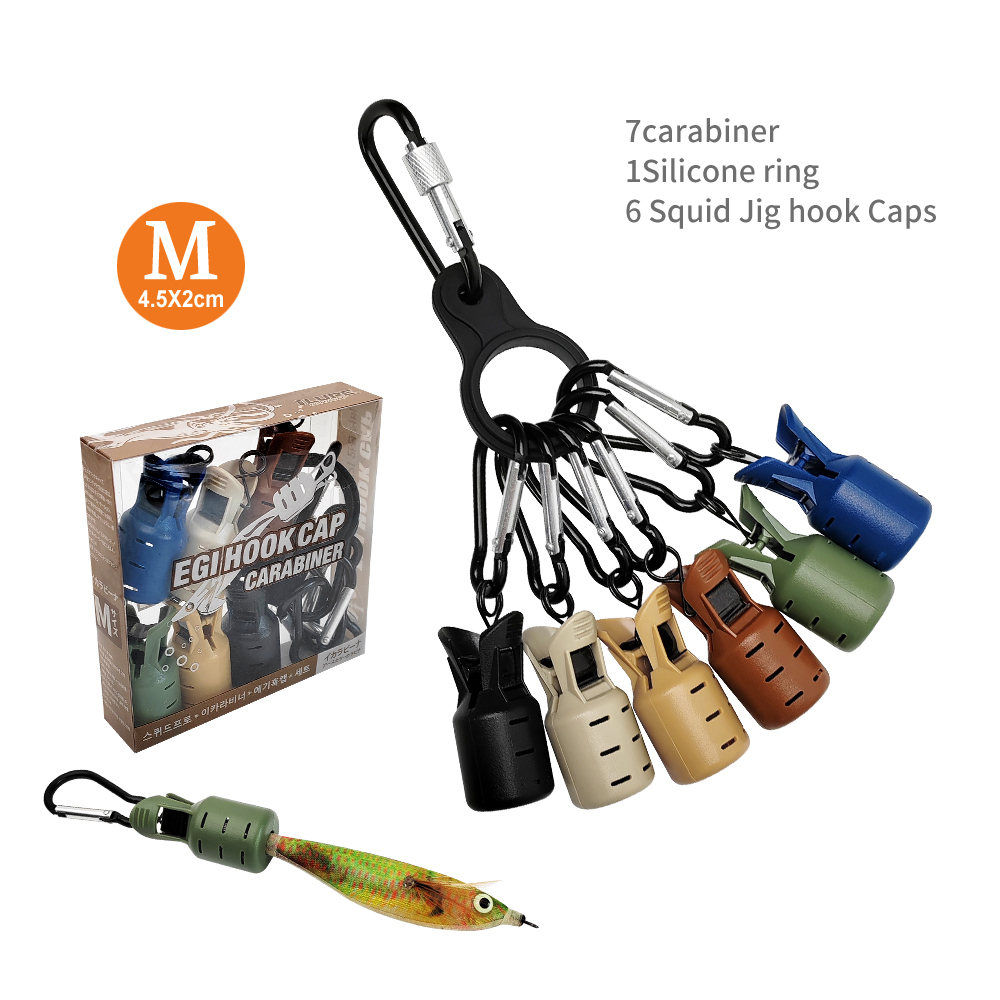 새로운 6pcs 낚시 후크 보호 커버 M #   PVC 나무 새우 문어 에기 오징어 후크 커버 낚시 도구