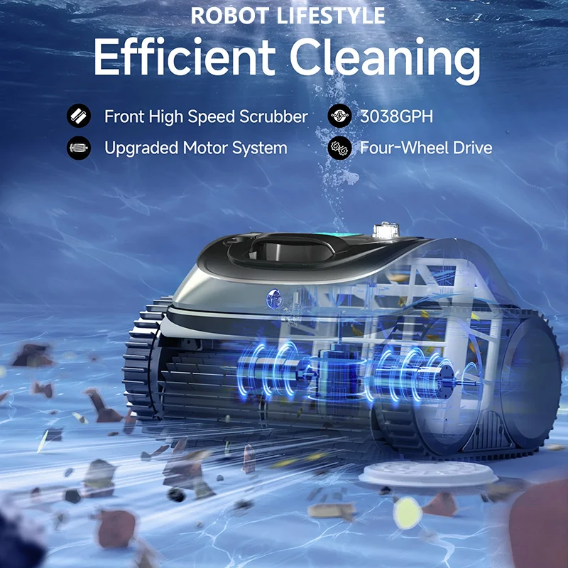 Cordless Robot Swimming Pool Vacuum Cleaner WYBOT C1 APP Control Ultra Stronger Suction,Battery 4600mAh 120mins Running Time