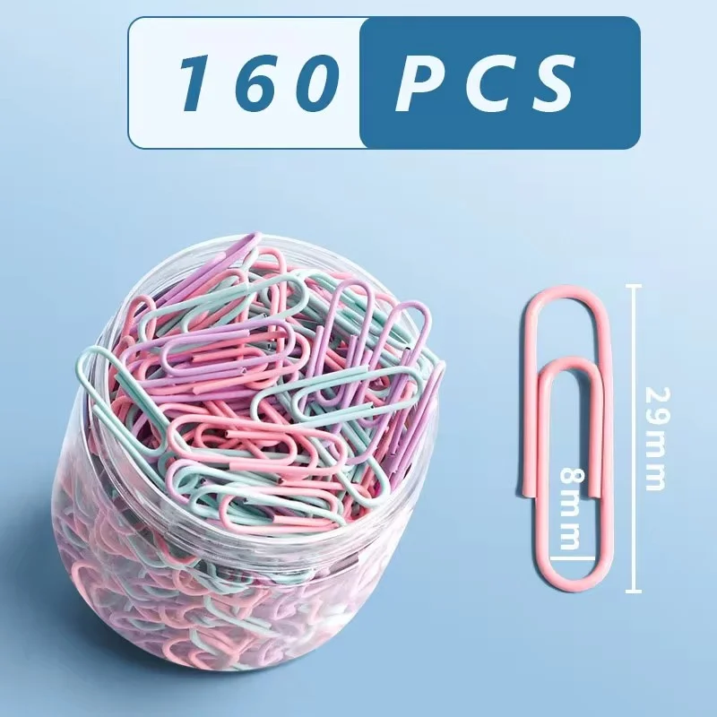 160 pezzi graffette colorate forniture per ufficio graffetta grande segnalibro per file graffetta organizer per cancelleria in acciaio inossidabile