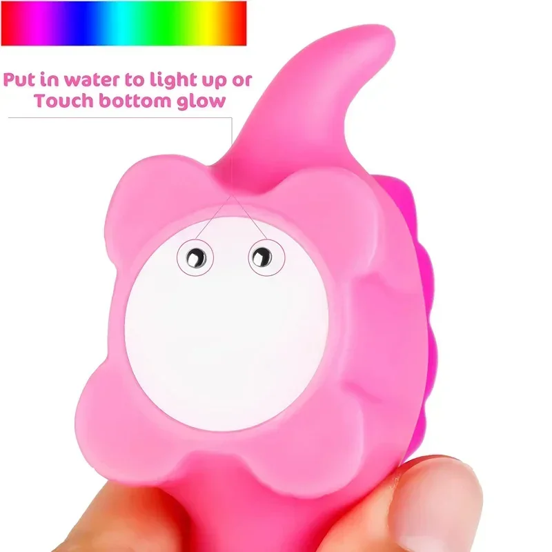 ชุดของเล่นของเล่นห้องน้ำรูปสัตว์น่ารักสำหรับเด็ก, 1/6ชิ้นของเล่นเรืองแสง LED สำหรับตลกของขวัญเด็ก