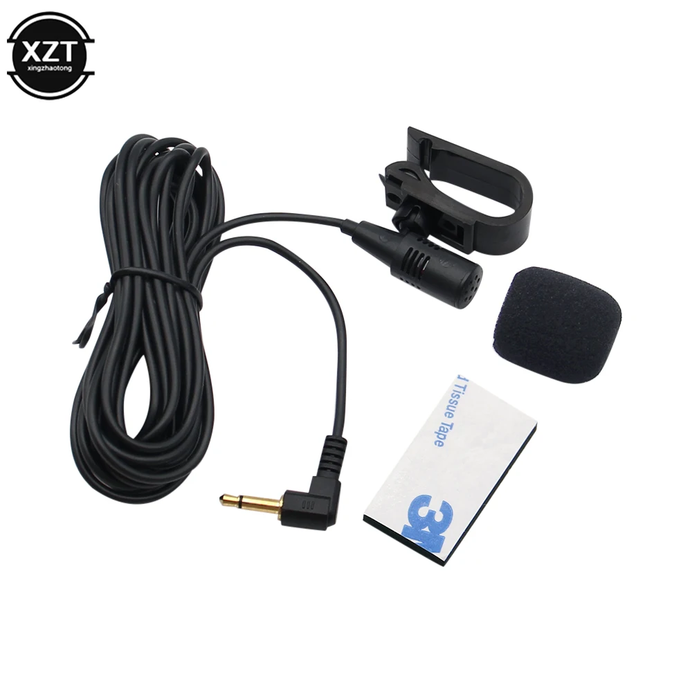 Mini micrófono de Audio para coche, conector Jack con Clip de 3,5mm, micrófono estéreo profesional con cable, micrófono externo para Radio DVD automática de 3m de largo