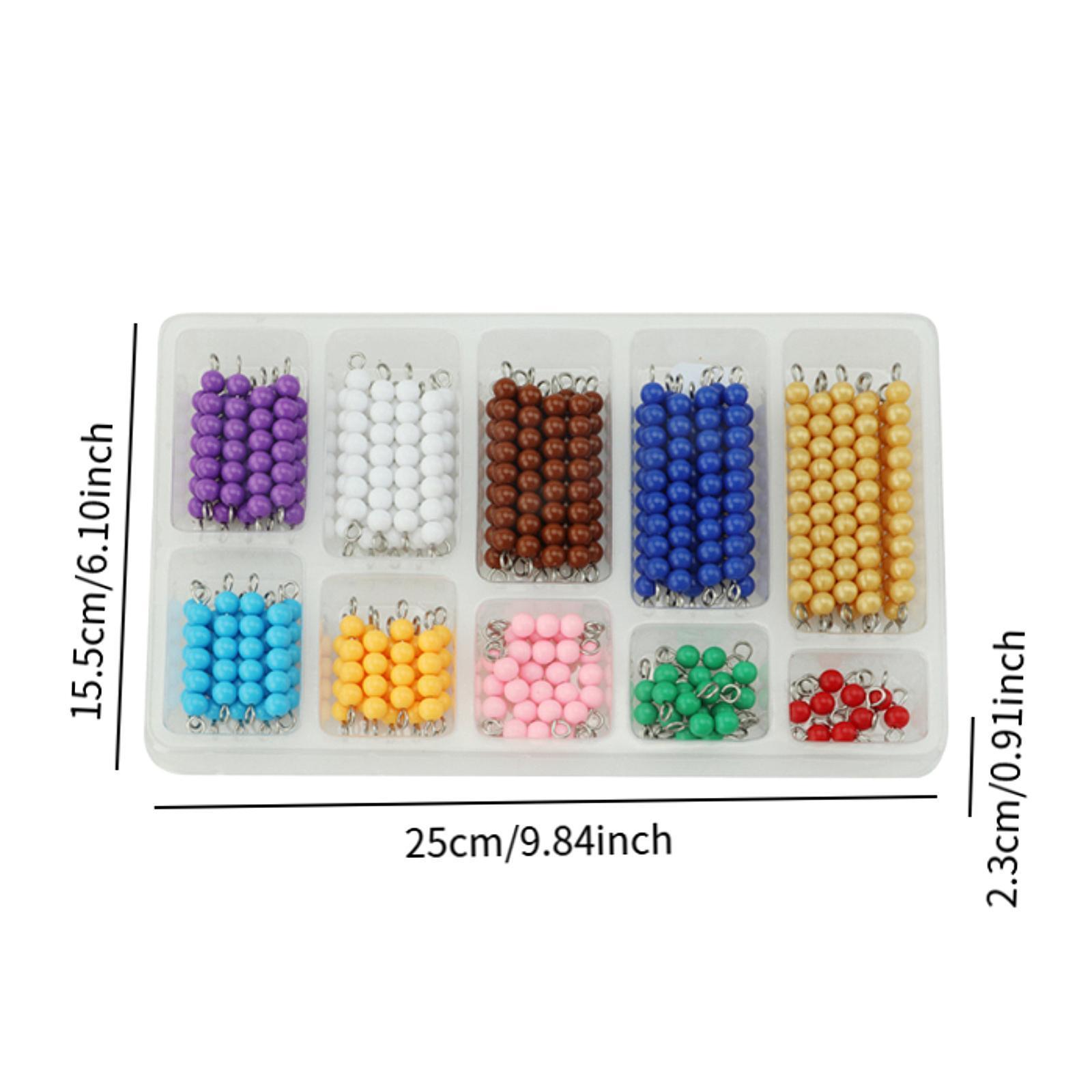 Cuentas para contar Montessori, ayuda para la enseñanza, cadenas de cuentas Montessori para niños y niñas