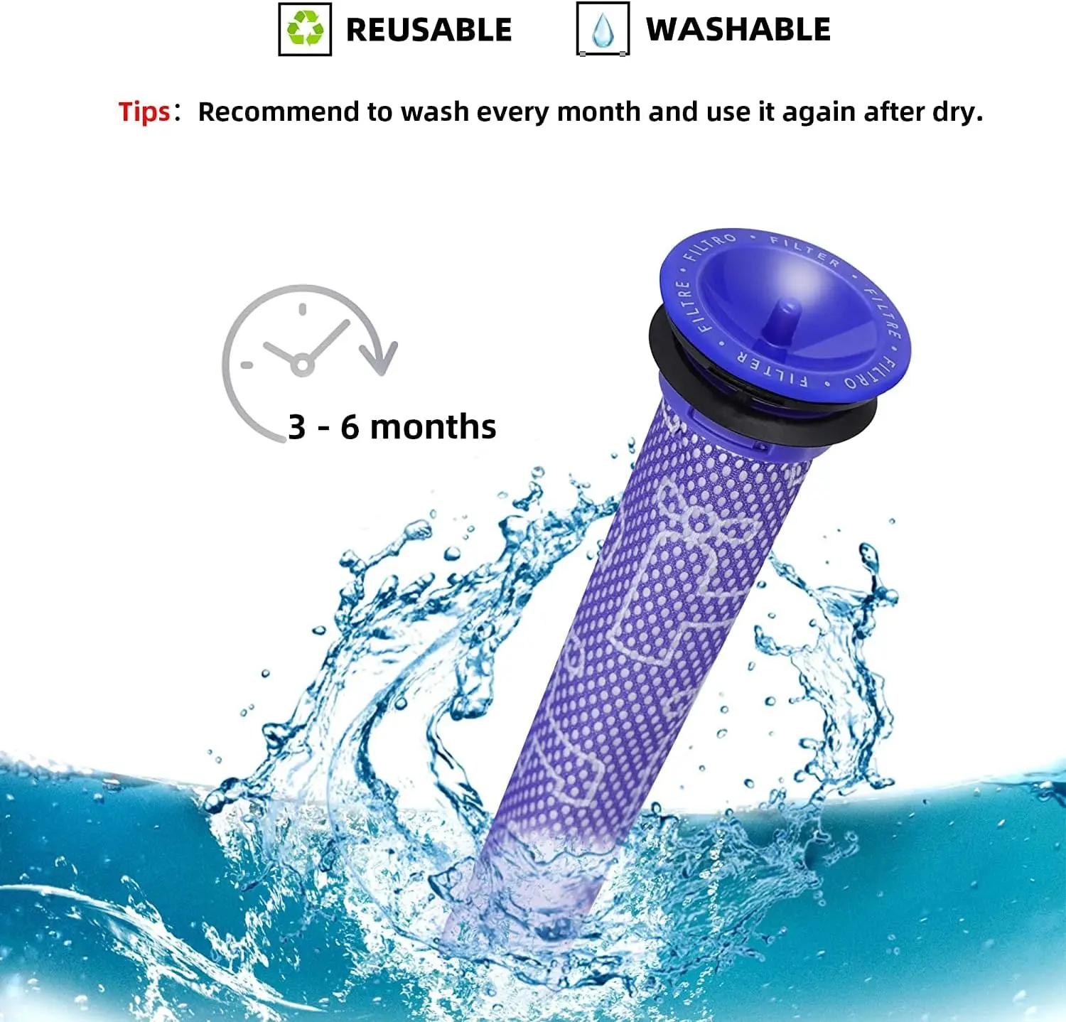 Hepa Post Filters For Dyson V6 DC58 DC59 DC62 DC61 DC74 Animal Absolute Cordless Vacuum Cleaner Replacement Parts