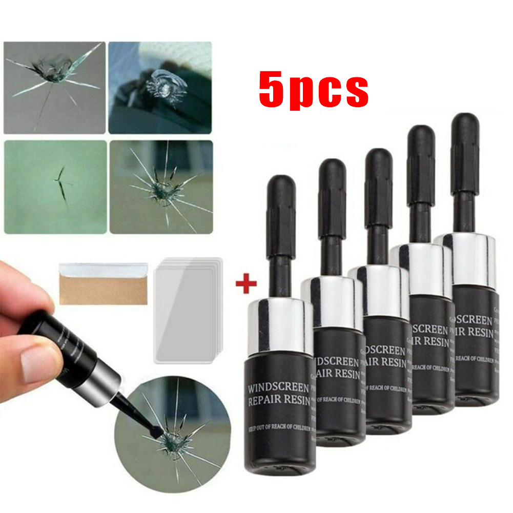 5PCS Car Windshield Cracked Repair Tool Auto Glass Repair Fluid Windshield Resin Scratch Crack Tool Kit Auto-Window Repair