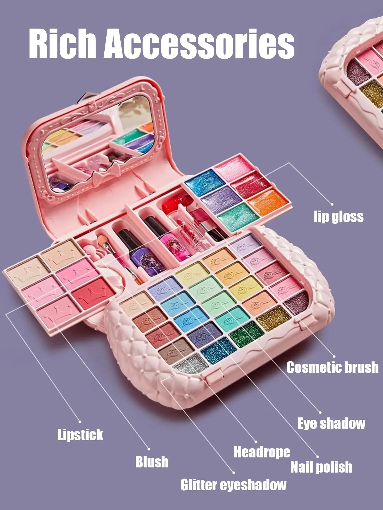 เด็กความงามของเล่นแต่งหน้าชุดถุงเล็กๆล้างทําความสะอาดได้ Pretend Play เครื่องสําอางค์ชุดของเล่นกระจกปลอดสารพิษและปลอดภัยของขวัญวันเกิดสาว