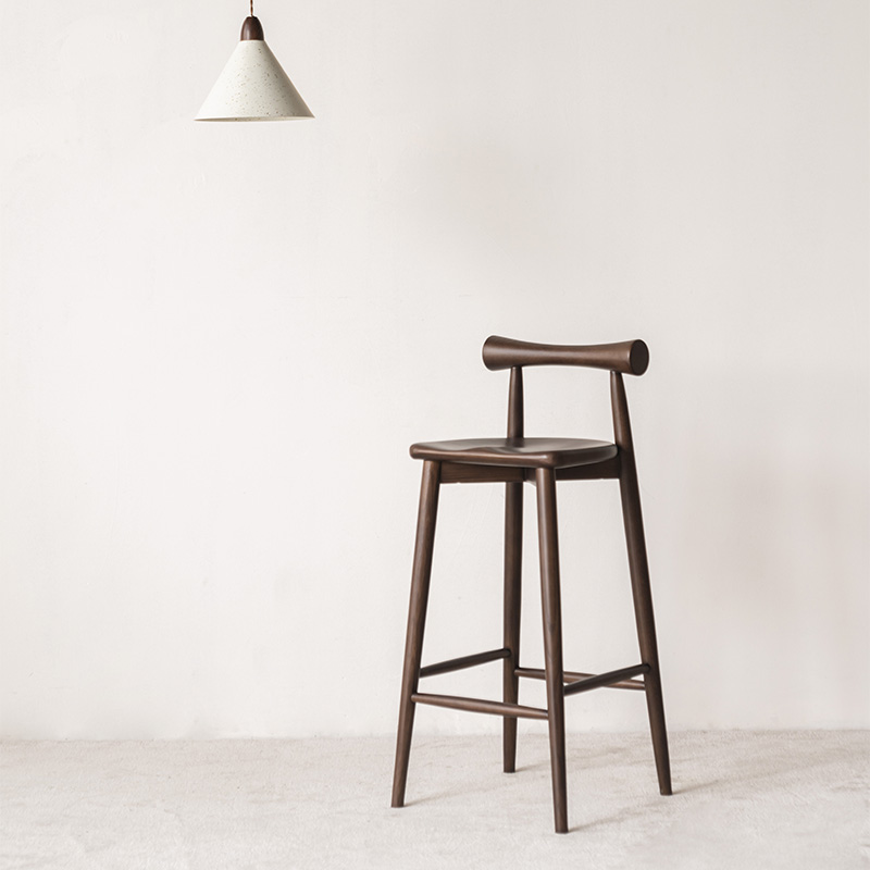 Nordic Solid Wood Bar Chair Simple Fashionable Designer Seat Creative Leisure Backrest Chair Modern Home Front Desk High Stool