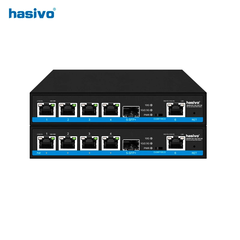 4 Port Web Managed 2.5Gps PoE Or None PoE Switch +1x10G SFP+1x10Gps RJ45 Uplink