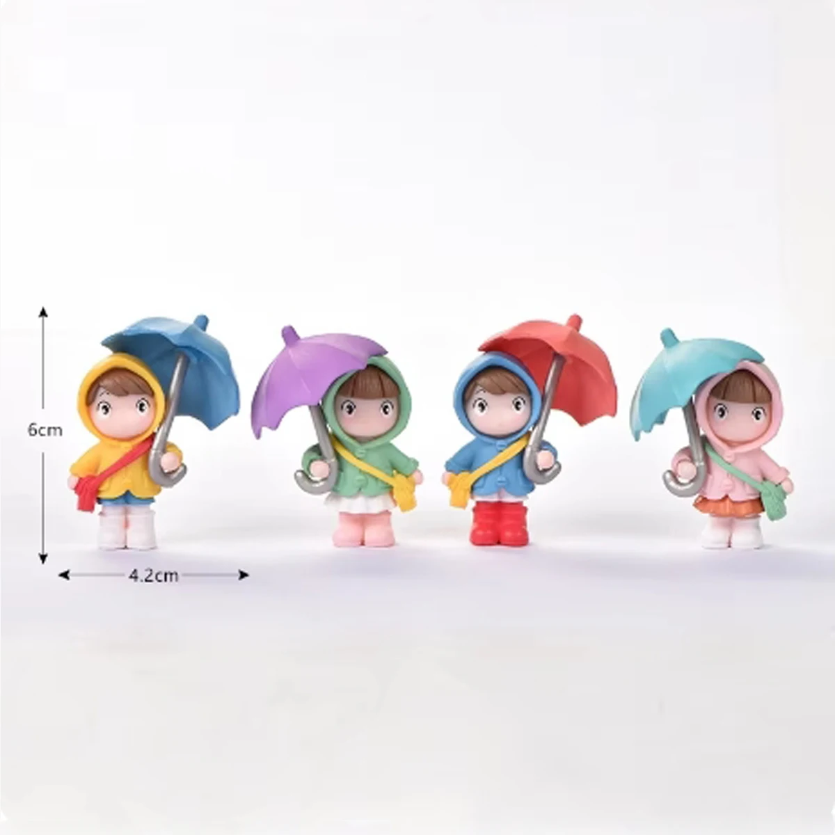 귀여운 우산 커플 자동차 인테리어 장식 액션 피규어, 자동차 백미러 대시 보드 장식, 선물 미니 액세서리, 4 개