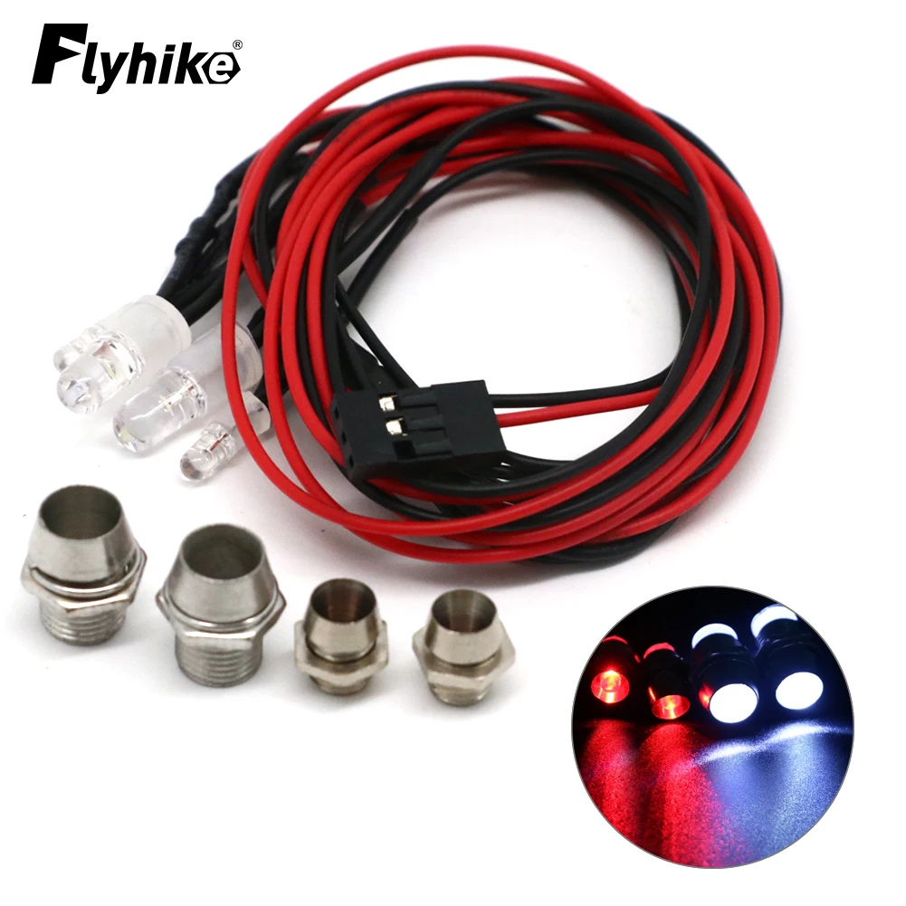 2 / 4 / 6 / 8 Lights 70cm Lenght RC LED Night Headlamps Headlights 3/5mm LED Light for Model Drift Crawler Car For RC Car