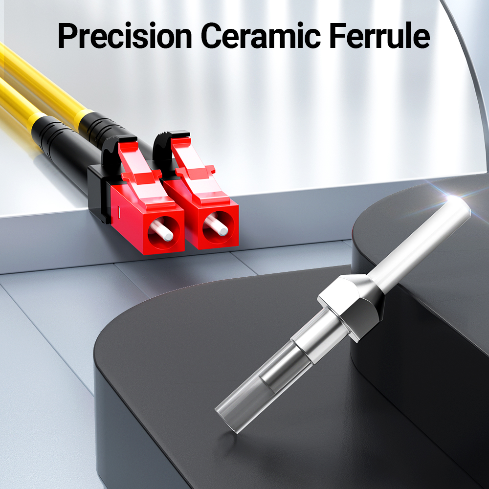 AMPCOM Glasfaserkabel LC auf LC Singlemode-Glasfaser-Patchkabel Simplex UPC 9/125 μm, OS1/2 SMF 1/2/3/5/10/15 Meter LSZH OFNR