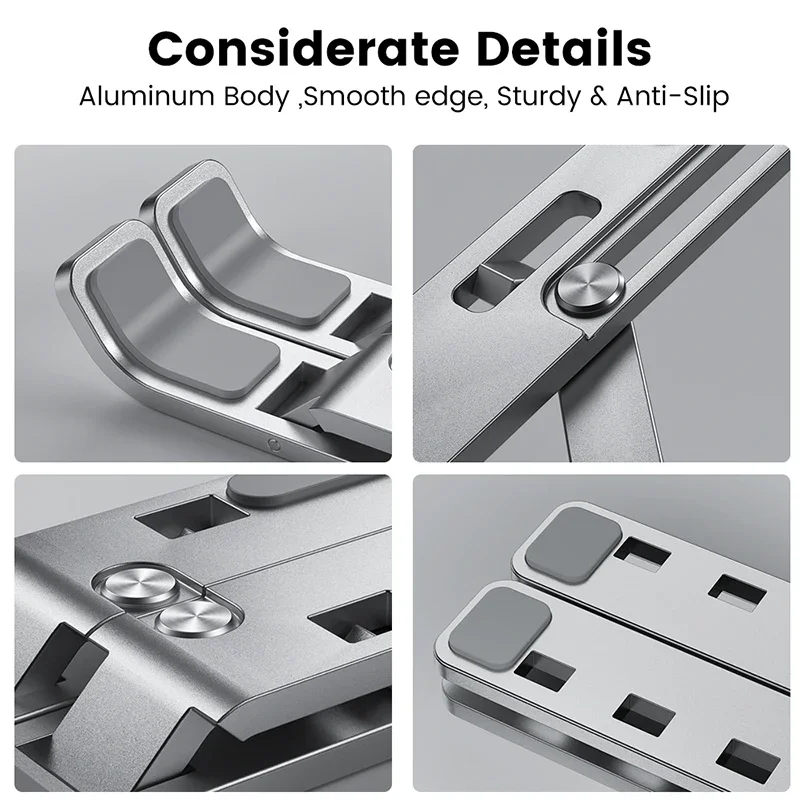Aluminum Alloy Laptop Holder Stand Adjustable Foldable Portable for Notebook Computer Bracket Lifting  Non-slip Holder