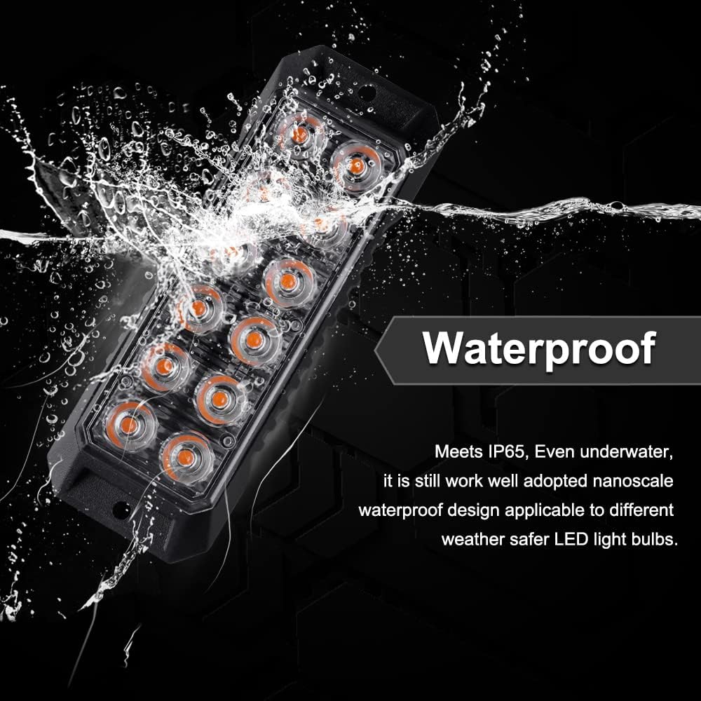 New12-LED Flashing Strobe for 12-24V Trucks Car Vehicle LED Mini Grille Head Emergency Beacon Hazard Warning Lights