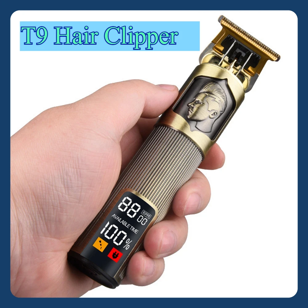 빈티지 머리 깎기 USB 충전 머리 절단기 전기 머리 트리머 휴대용 면도기 전문 이발사 남자 친구 선물