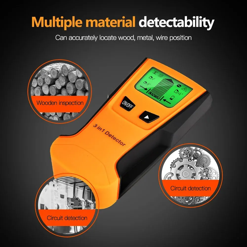 Wandscanner Pijpzoeker Pijpdraaddetector Live Wire Gadgets Detecteer muur Elektrische boxzoeker Digitale 3-in-1 sensor Wandscanner