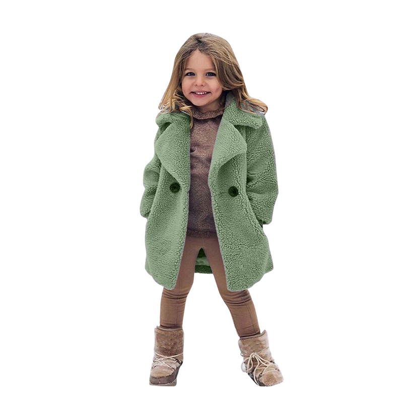 Warme Lammwolle Jacken Für Mädchen Jungen Winter Fleece Oberbekleidung Herbst Kinder Mode Einreiher Mäntel Große Kinder Kleidung