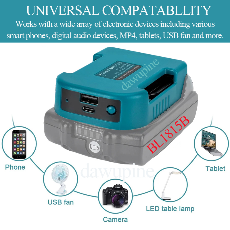 Для Makita 18 В литий-ионный аккумулятор USB Type-C держатель источника питания BL1850 BL1860 адаптер зарядного устройства полка для быстрой зарядки чехол для хранения