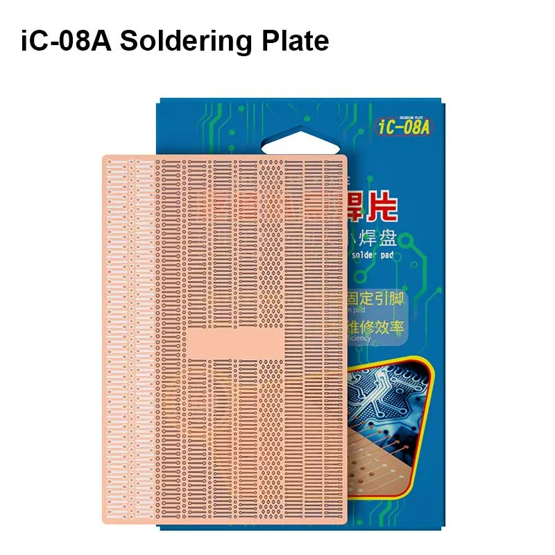 Placa de soldadura B & R IC-08A, terminal de soldadura de reparación rápida de puntos para múltiples tamaños, almohadilla de soldadura para reparación de placas de soldadura de teléfono