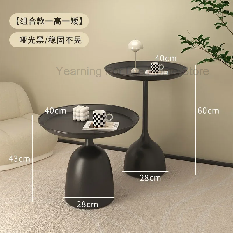 รอบสีดําน่ารักกาแฟตารางโลหะโมเดิร์น Minimalist หรูหรากาแฟตารางขนาดเล็กต่ํา Muebles Para El Hogar เฟอร์นิเจอร์ห้องนั่งเล่น