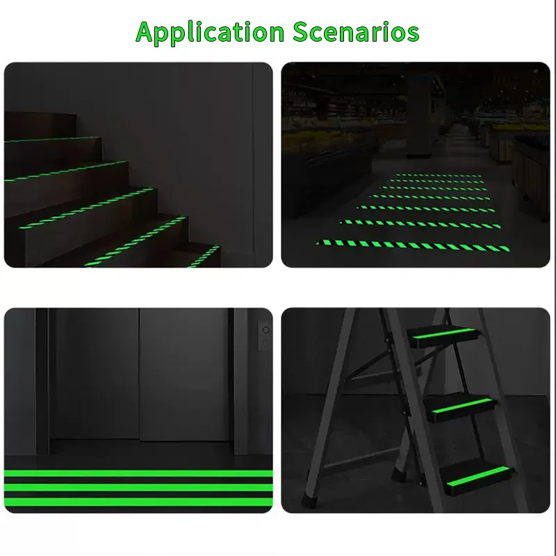 Fita luminosa verde fluorescente reflexiva auto-adesiva adesivos aviso de segurança diy decoração para casa festival festa suprimentos