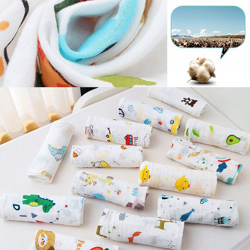 赤ちゃん用の超柔らかい綿の毛布,裏地付きスカーフ70x70cm,新生児用,2層,赤ちゃん用