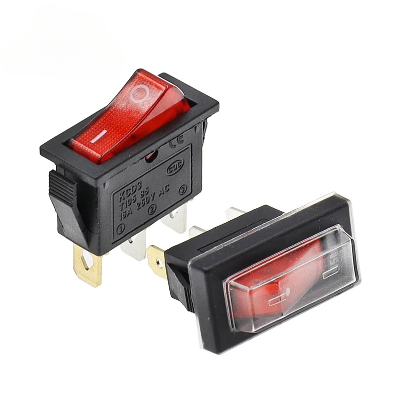 1PCS KCD3 Rocker Switch ON-OFF ON-OFF-ON 2 Positions 3 Pins Electrical Equipment with Light Power Switch